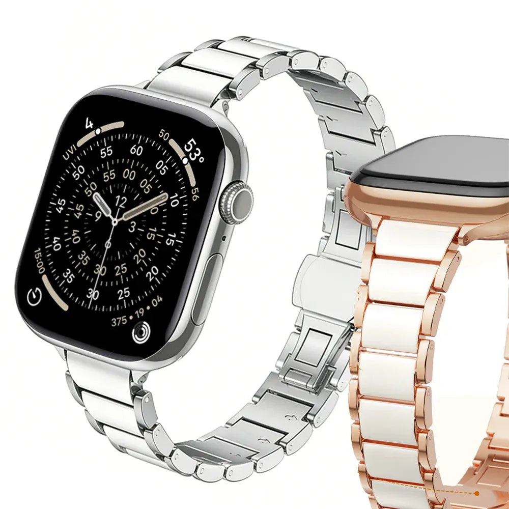 Slim Ceramic Stainless Steel Watch Band