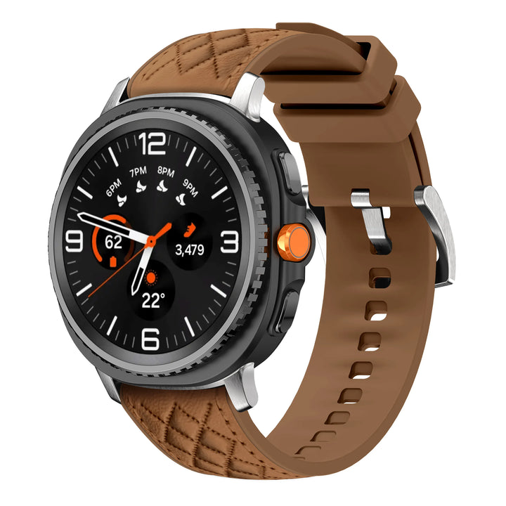 Quilted Leather Sports Band For Samsung Watch 8 Brown 200000049:200002130#Brown;200000051:201336458#Galaxy Watch 8;200007763:201336100