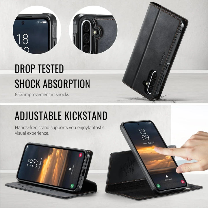 RFID Detachable Leather Card Holder Case For Samsung A Series