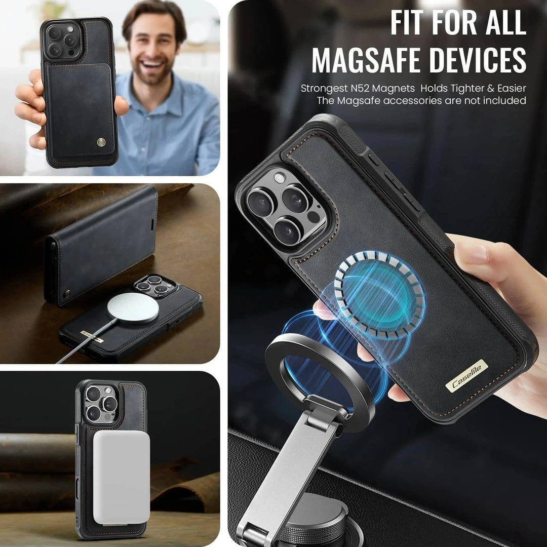 RFID Detachable Leather Card Holder Phone Case