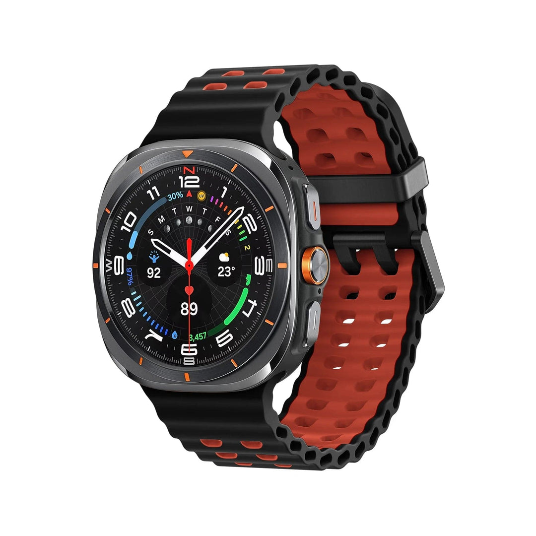 Rugged 2 Tone Sports Watch Band For Samsung Watch 7 Ultra black-red / galaxy watch ultra 200000049:100013775#black-red;200000051:100016944#galaxy watch ultra;200007763:201336100