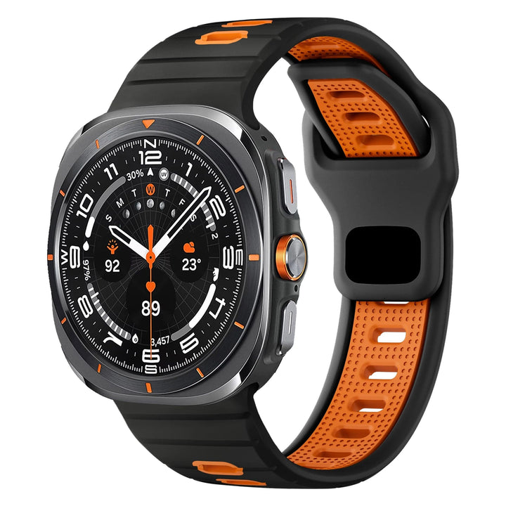 2 Tone Sports Watch Band for Samsung Watch 7 Ultra Black - Orange DX241118102