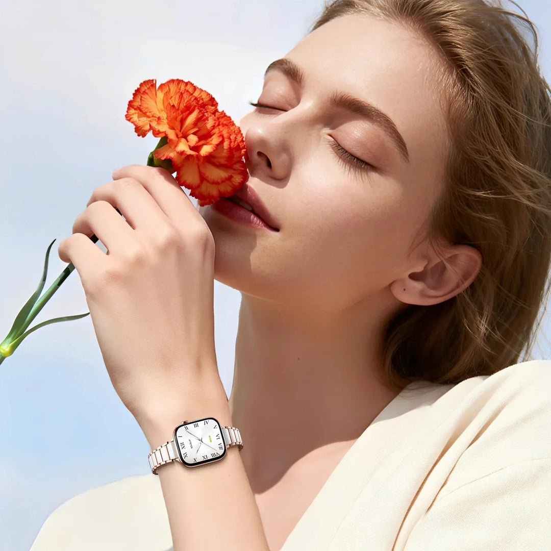 Slim Ceramic Stainless Steel Watch Band