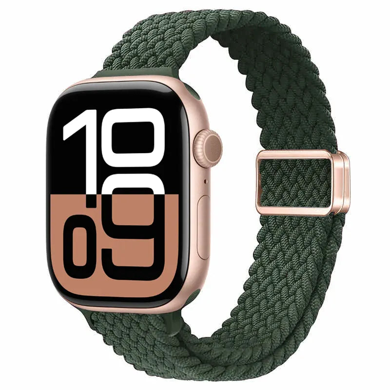 Slim Braided Magnetic Sports Watch Band 38mm / 40mm / 41mm / 42 mm  (S10) / Olive Green DP2410141S06