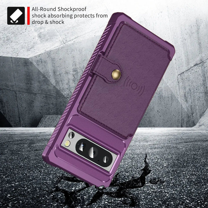 Magnetic Leather Wallet Case For Google Pixel