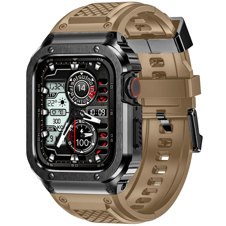 Tactical Watch Band With Shockproof Case Brown / 49mm(Ultra 3 2 1) 200000049:203596455#brown;200000051:100016949#49mm(Ultra 3 2 1);200007763:201336100