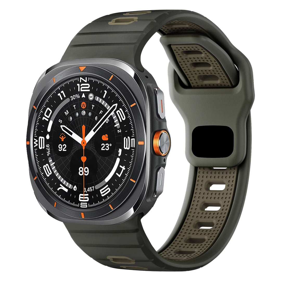 2 Tone Sports Watch Band for Samsung Watch 7 Ultra Olive - Coffee DX241118112