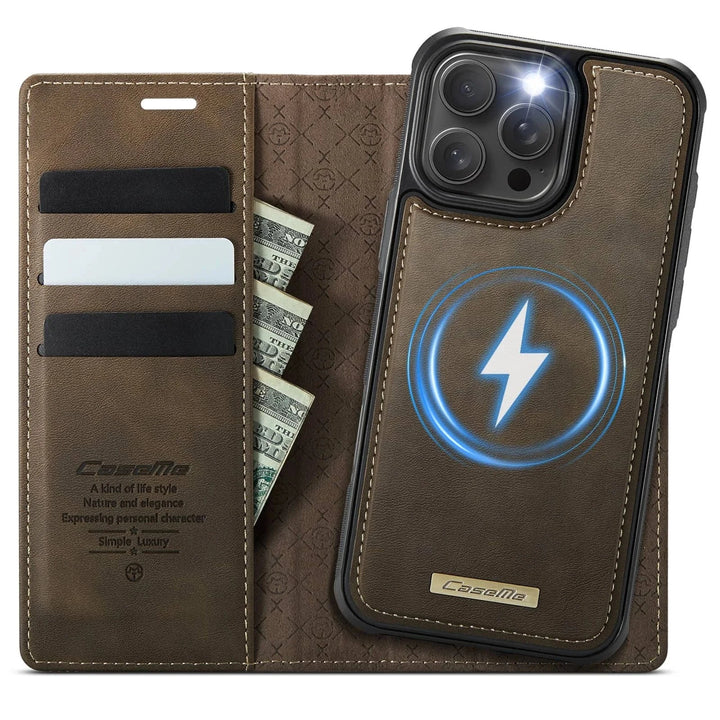 RFID Detachable Leather Card Holder Phone Case iPhone 13 Pro / Brown CM20250830-02-iPhone 13 Pro-Coffee