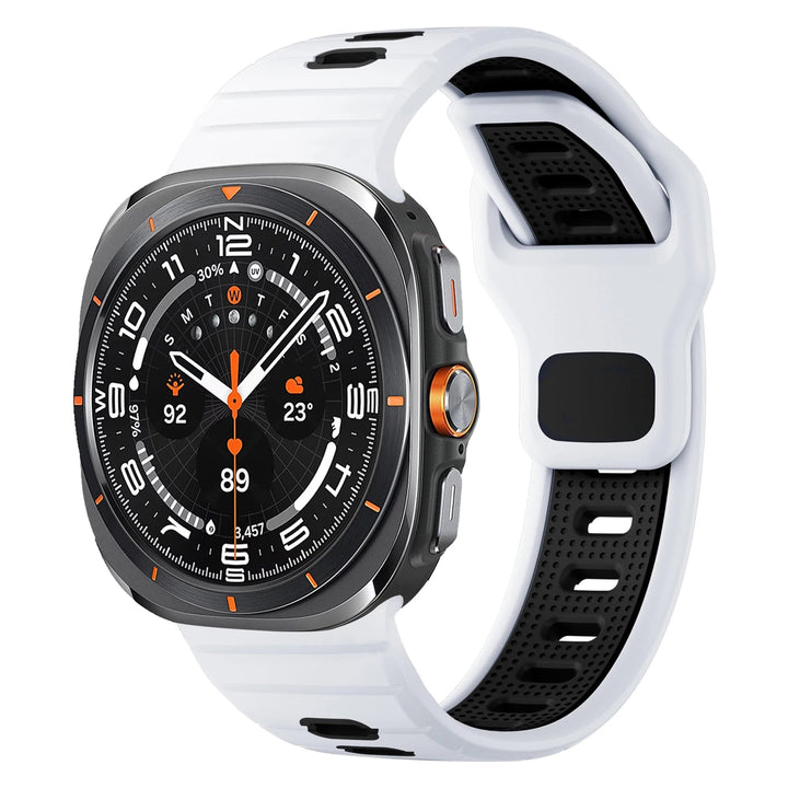 2 Tone Sports Watch Band for Samsung Watch 7 Ultra White - Black DX241118109