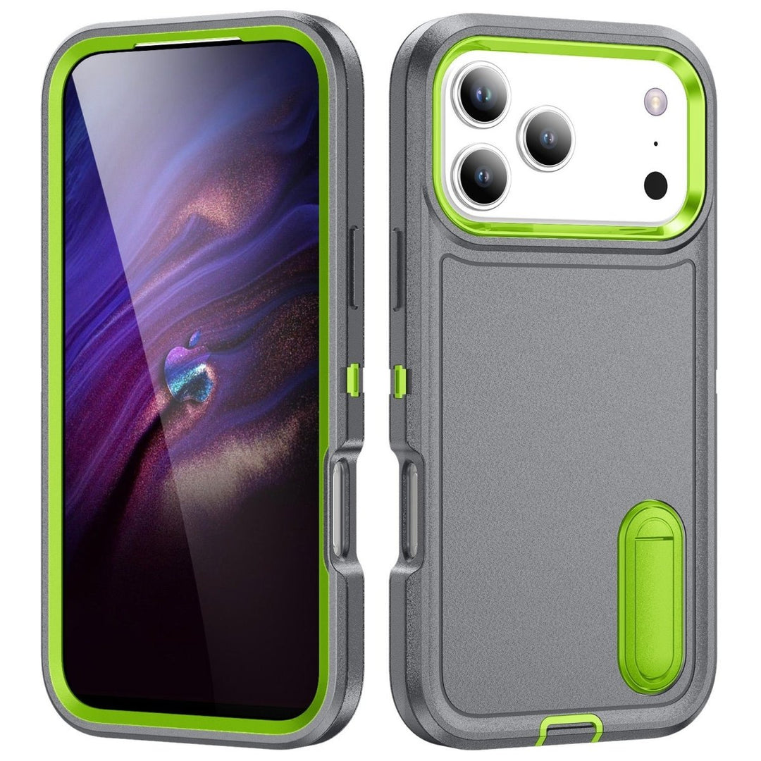 Shockproof Kickstand Phone Case iPhone 17 Pro Gray & Green Parkfield Supplies