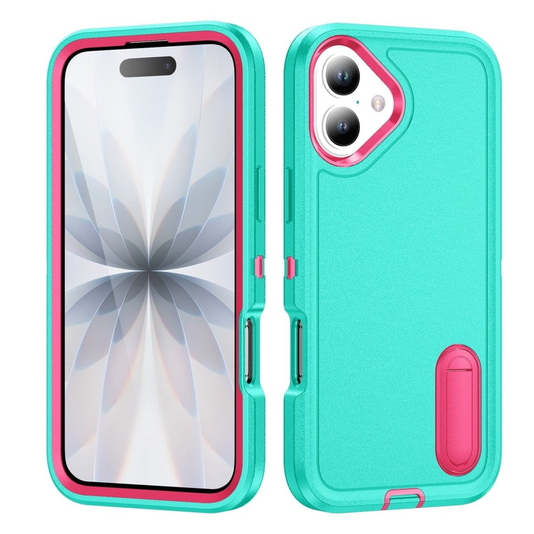 Shockproof Kickstand Phone Case iPhone 17 Teal Green & Pink Parkfield Supplies