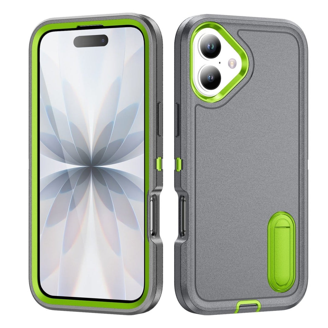 Shockproof Kickstand Phone Case iPhone 17 Gray & Green Parkfield Supplies