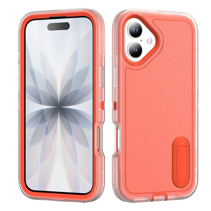 Shockproof Kickstand Phone Case iPhone 17 Clear & Orange Parkfield Supplies