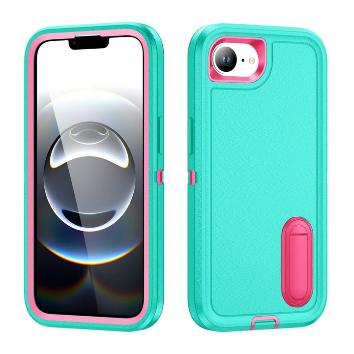 Shockproof Kickstand Phone Case iPhone 16e Teal Green & Pink Parkfield Supplies