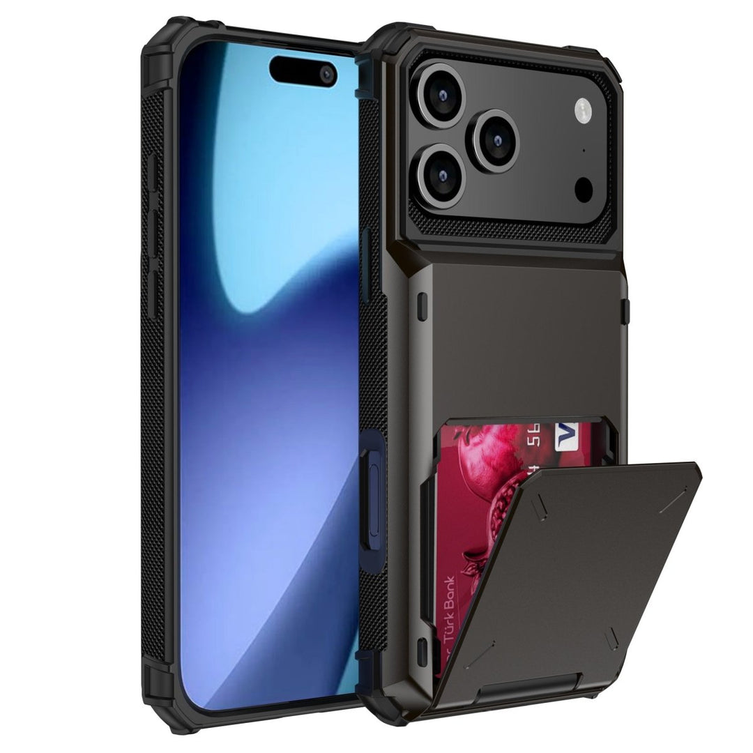 Shockproof Wallet Phone Case iPhone 17 Pro Black Parkfield Supplies