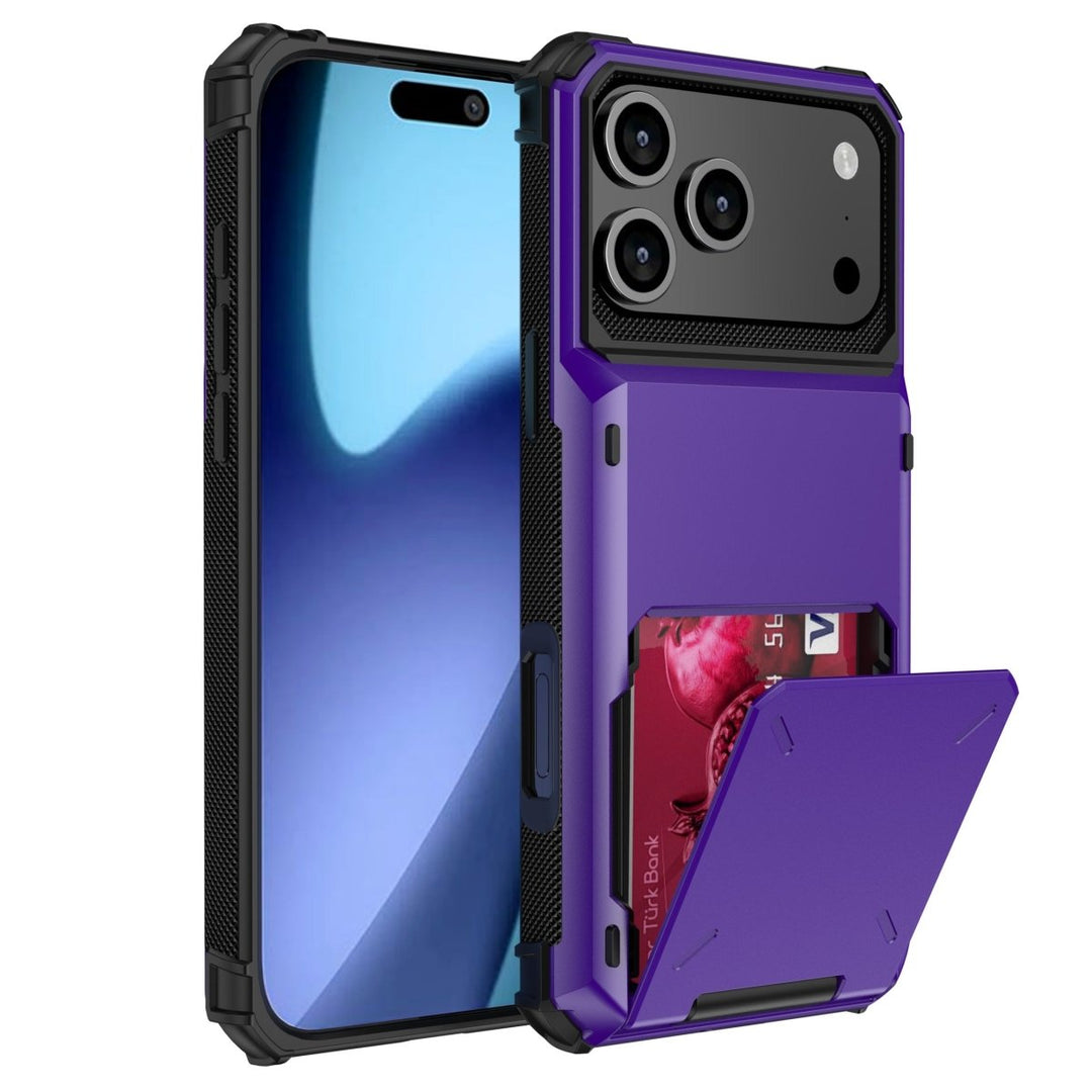 Shockproof Wallet Phone Case iPhone 17 Pro Purple Parkfield Supplies