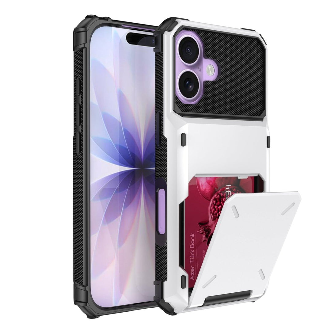 Shockproof Wallet Phone Case iPhone 16 White Parkfield Supplies