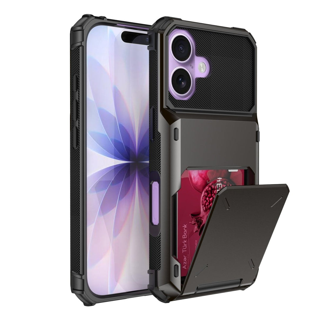 Shockproof Wallet Phone Case iPhone 16 Black Parkfield Supplies