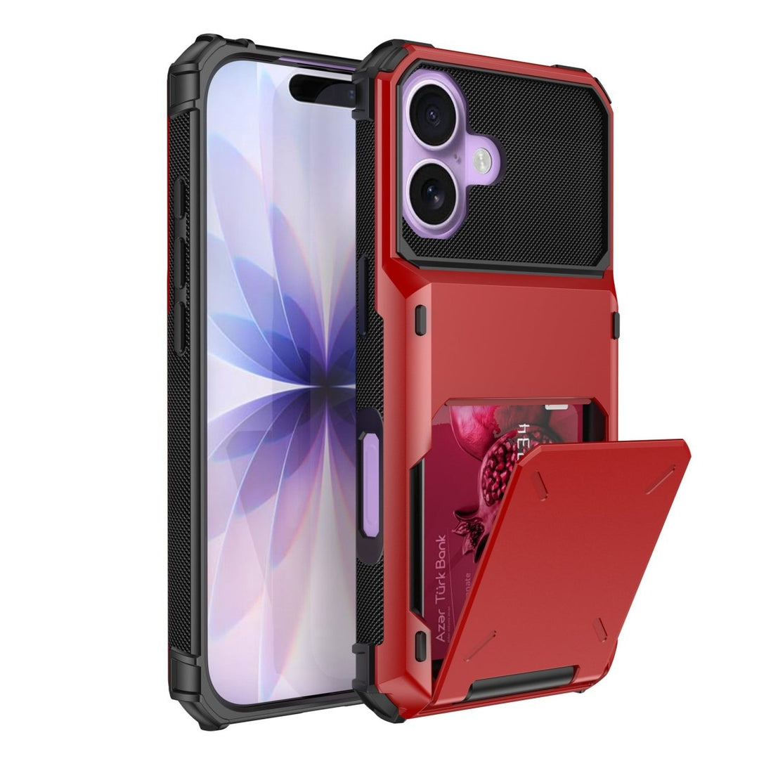 Shockproof Wallet Phone Case iPhone 16 Red Parkfield Supplies