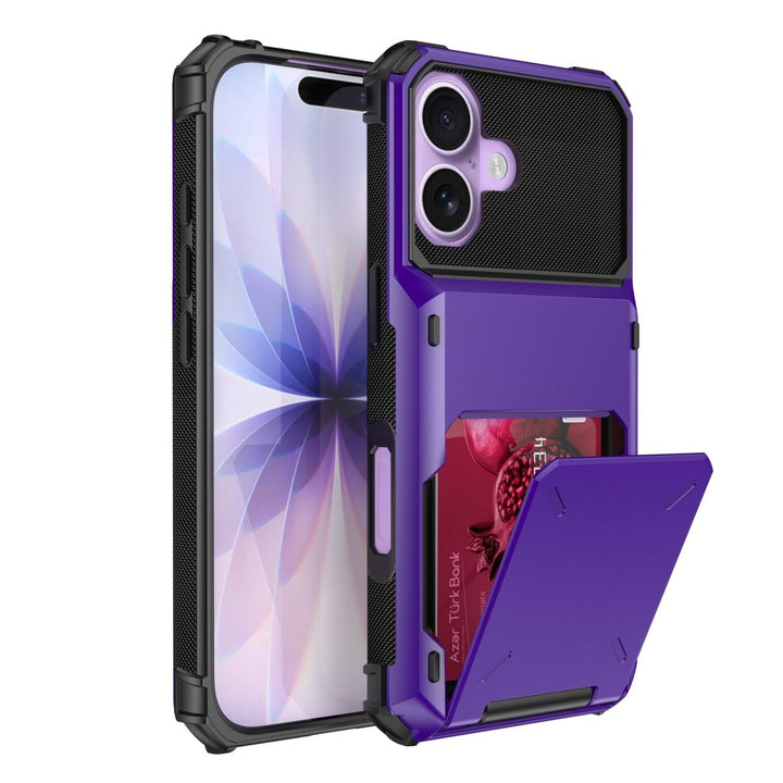 Shockproof Wallet Phone Case iPhone 16 Purple Parkfield Supplies
