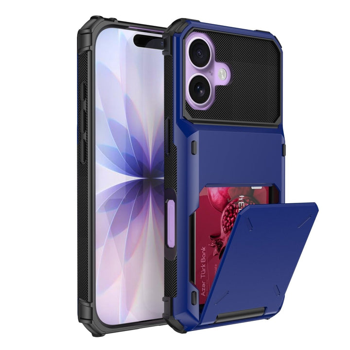 Shockproof Wallet Phone Case iPhone 16 Blue Parkfield Supplies
