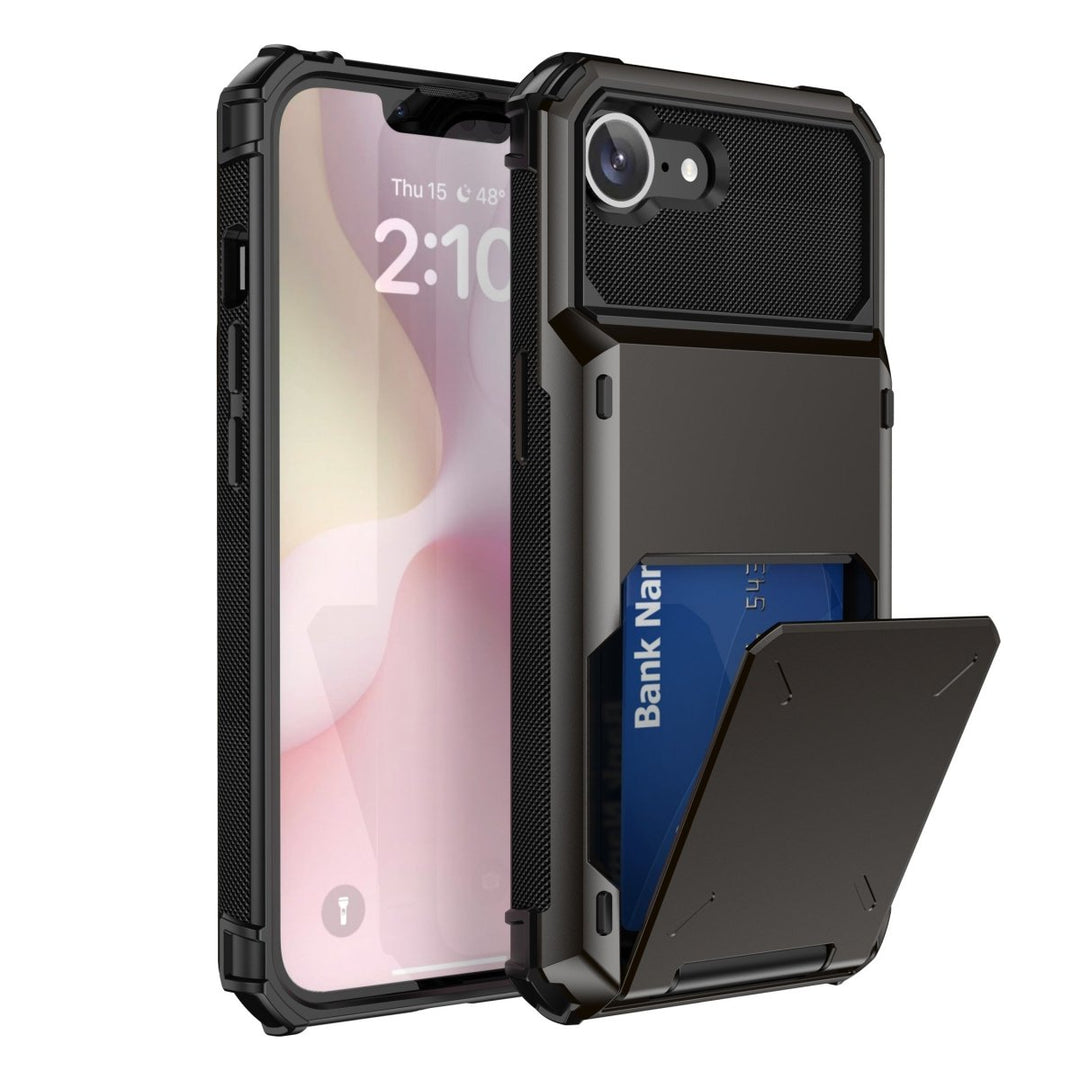 Shockproof Wallet Phone Case iPhone 16e Black Parkfield Supplies