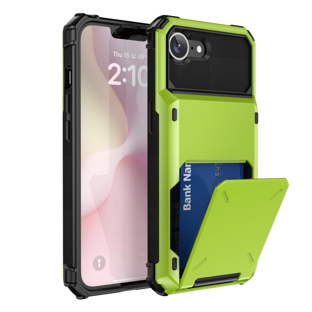Shockproof Wallet Phone Case iPhone 16e Lime Green Parkfield Supplies