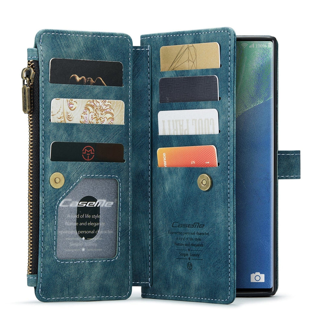 Zipper Leather Wallet Case For Samsung Galaxy