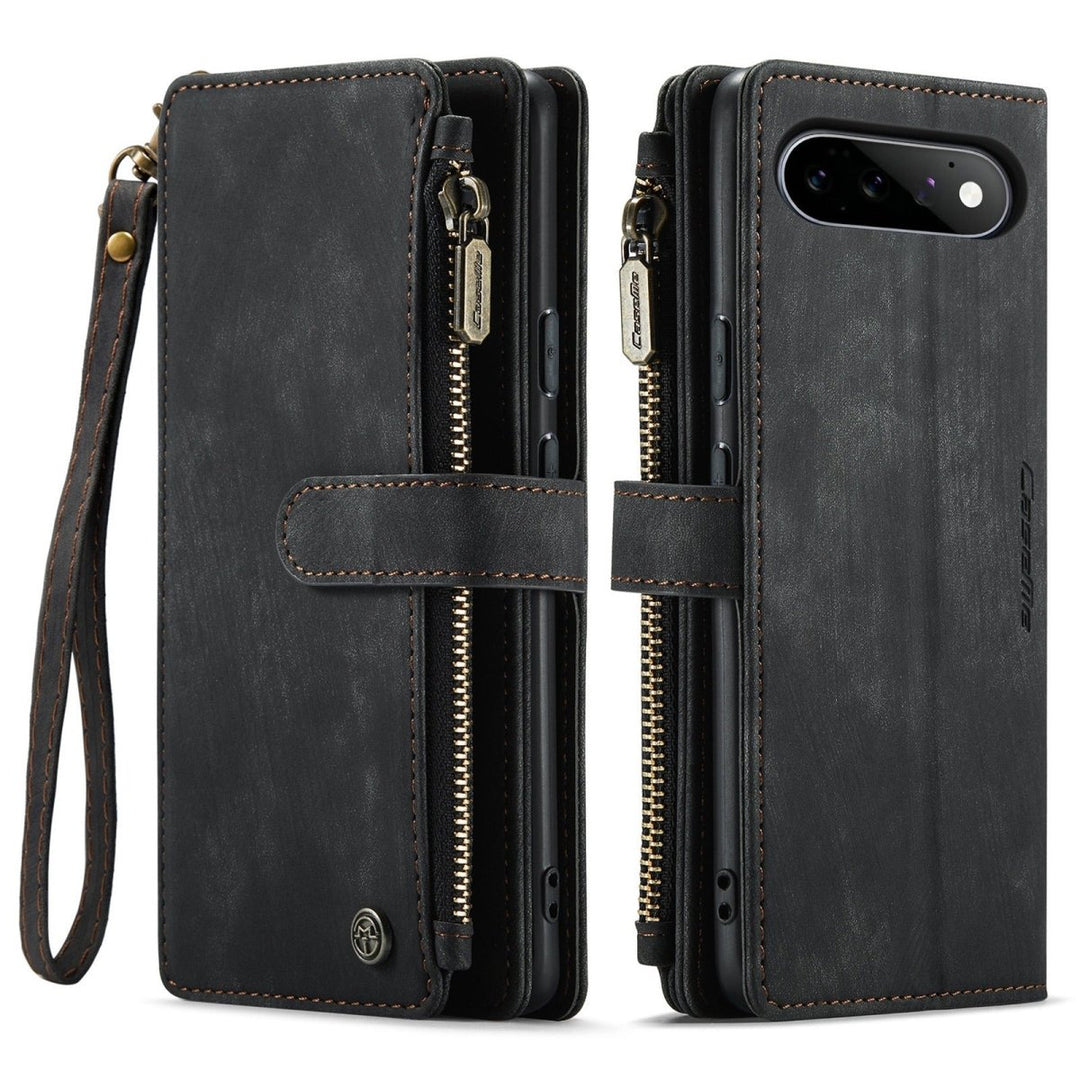 Zipper Leather Wallet Case For Google Pixel Google Pixel 11 Black Parkfield Supplies