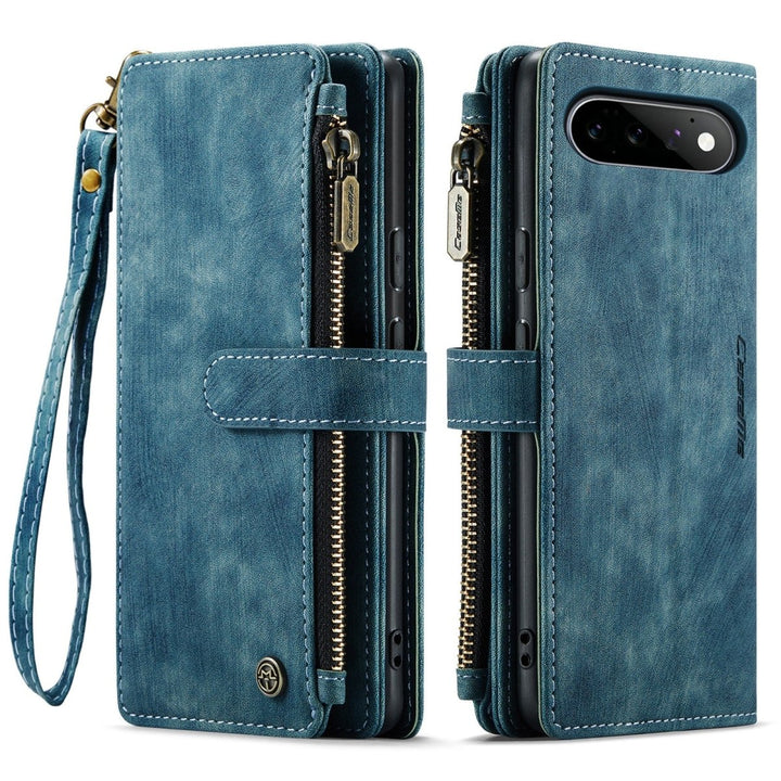 Zipper Leather Wallet Case For Google Pixel Google Pixel 11 Blue Parkfield Supplies