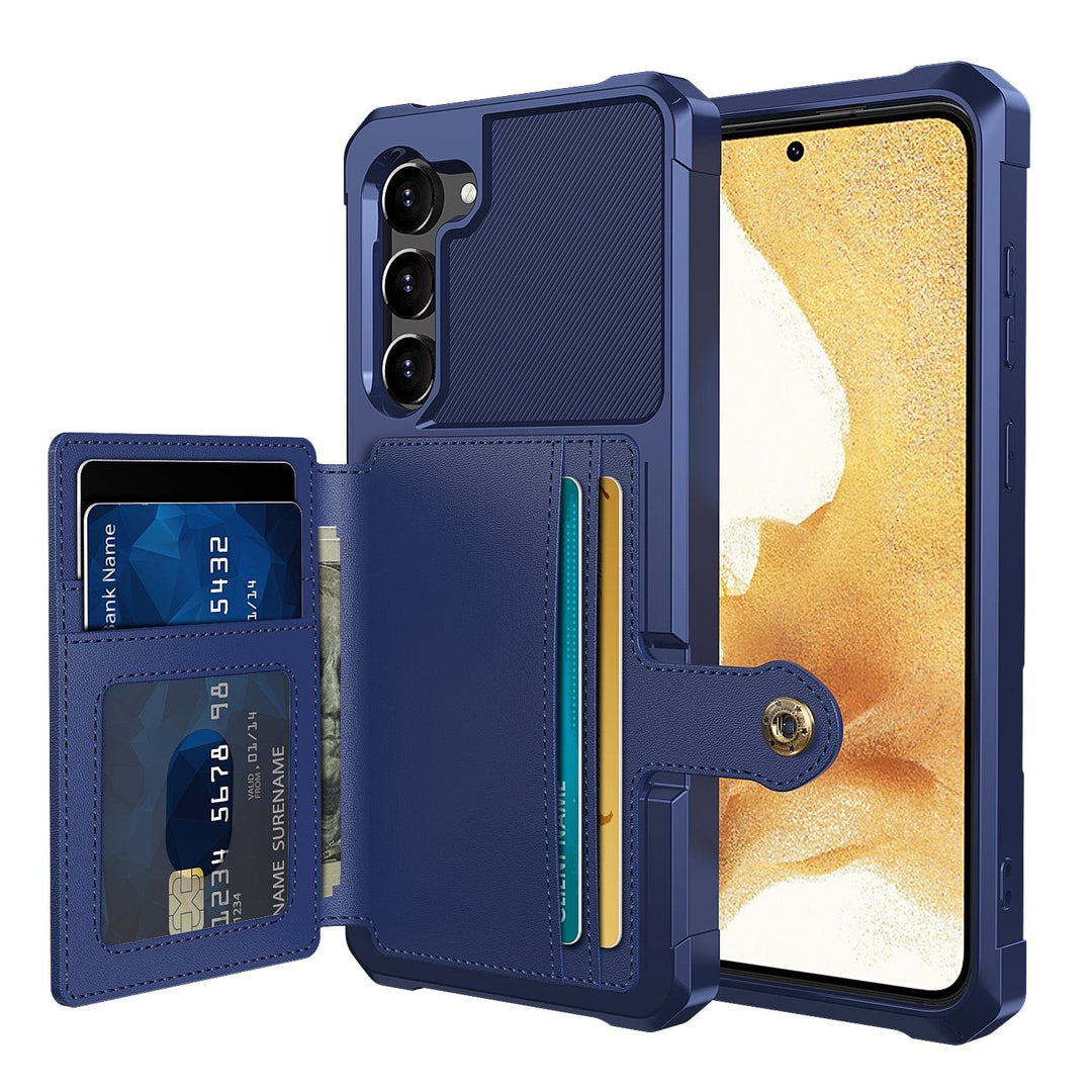 Magnetic Leather Wallet Case For Samsung Galaxy S Galaxy S23 / Blue M20220305-Samsung S23 - Blue