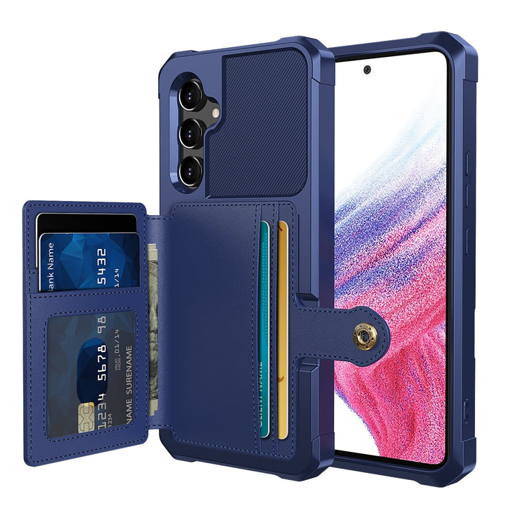 Magnetic Leather Wallet Case For Samsung Galaxy A Galaxy A73 5G / Blue M20220305-Samsung A73 5G - Blue
