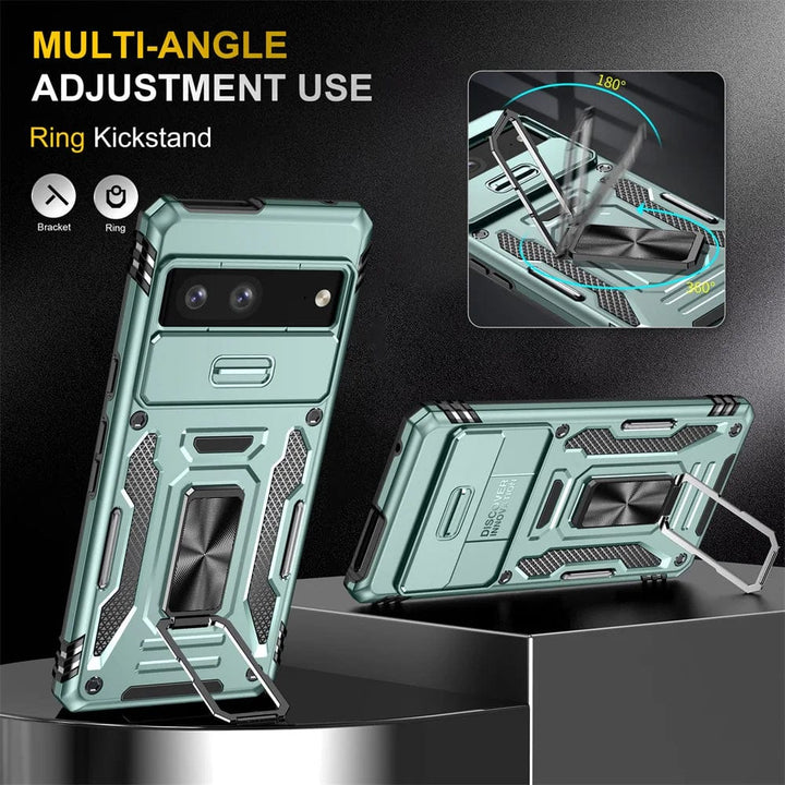 Magnetic Phone Case With Kickstand & Camera Cover For Google Pixel