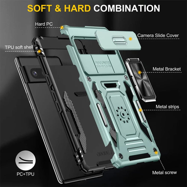 Magnetic Phone Case With Kickstand & Camera Cover For Google Pixel