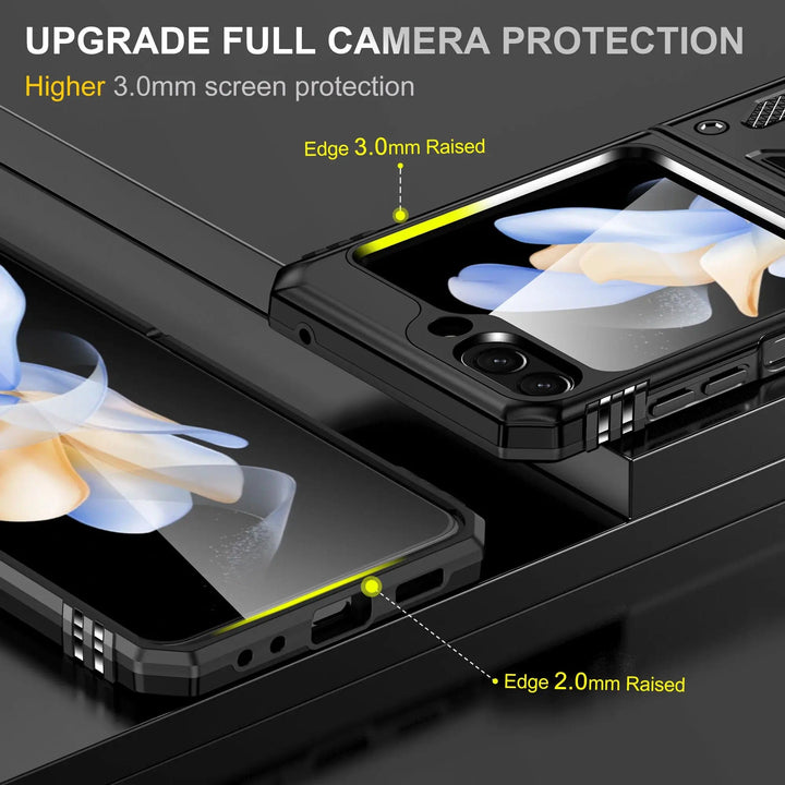 Magnetic Case With Kickstand & Camera Cover For Samsung Z Flip