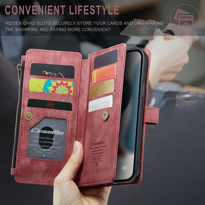 Zipper Leather Wallet Phone Case