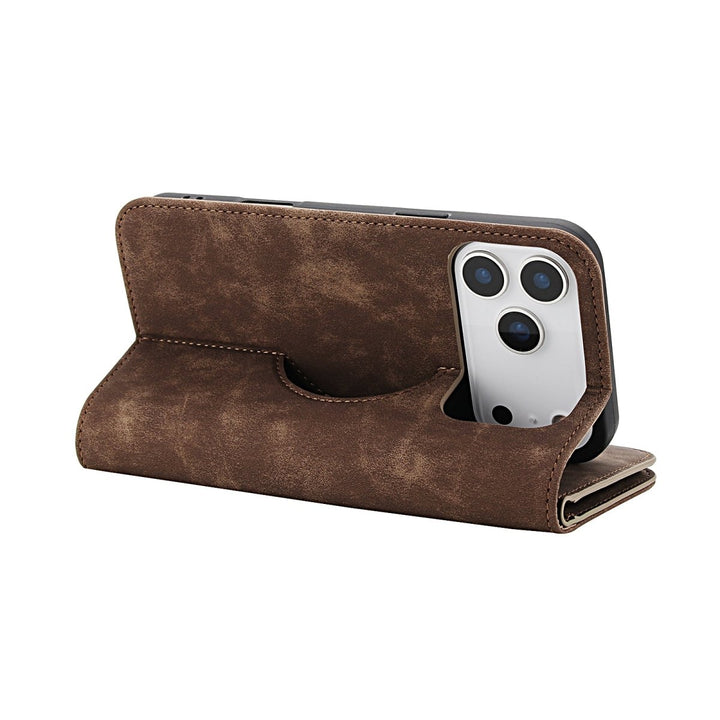Leather Wallet Phone Case With Magnetic Charging iPhone 12 Mini Brown Parkfield Supplies