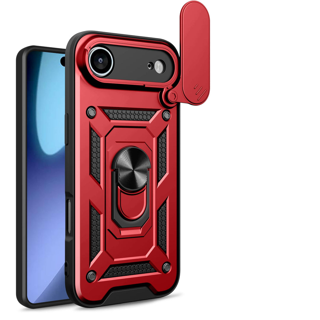 Heavy Duty Magnetic Phone Case With Camera Cover iPhone Air / Red CM20211012-02-iPhone Air-Red
