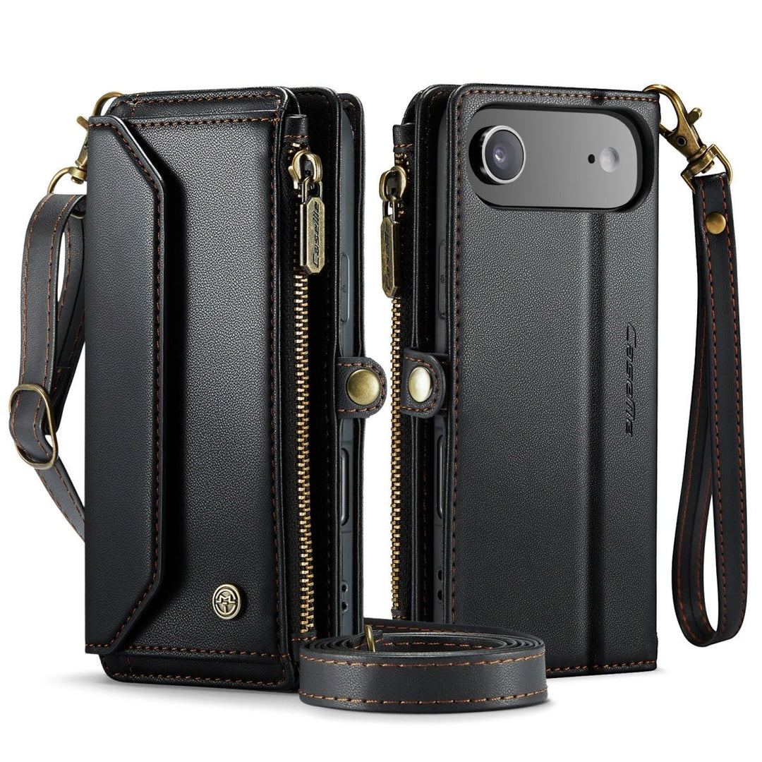 RFID Crossbody Leather Wallet Phone Case iPhone Air Black Parkfield Supplies