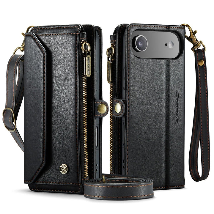 RFID Crossbody Leather Wallet Phone Case iPhone Air Black Parkfield Supplies