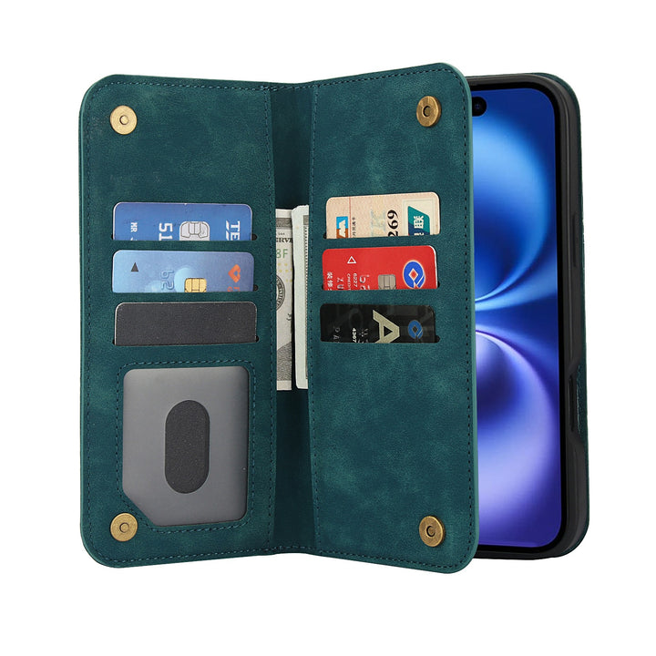 Leather Wallet Phone Case With Magnetic Charging