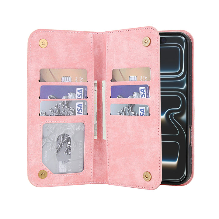 Leather Wallet Phone Case With Magnetic Charging