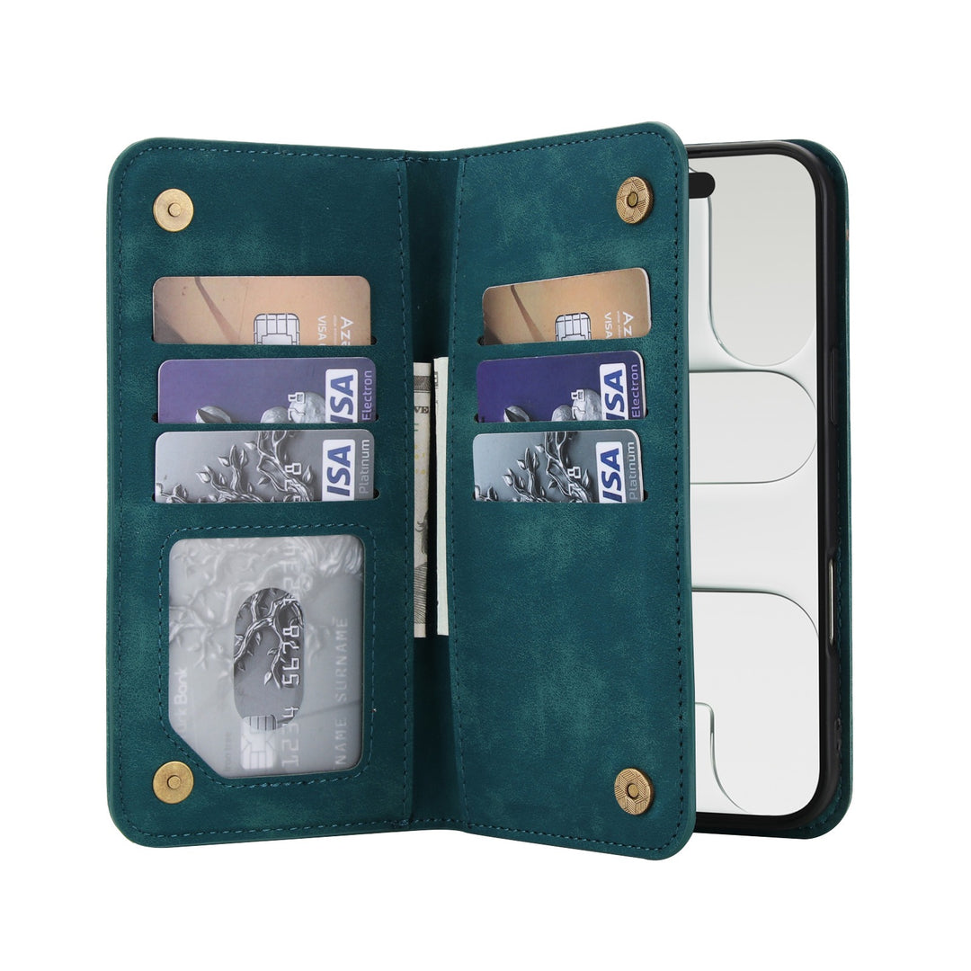 Leather Wallet Phone Case With Magnetic Charging