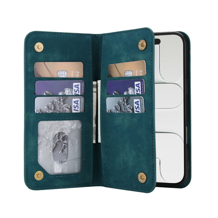Leather Wallet Phone Case With Magnetic Charging