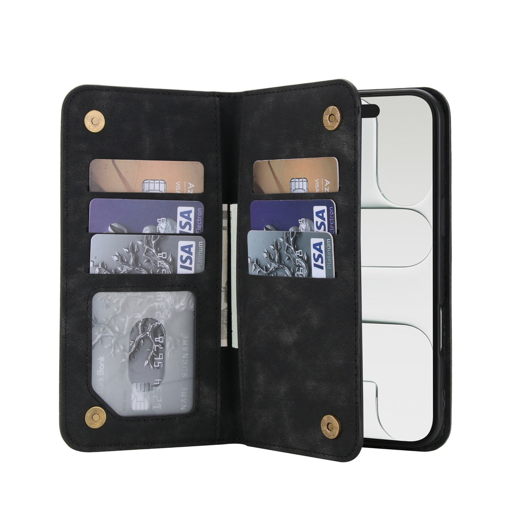 Leather Wallet Phone Case With Magnetic Charging