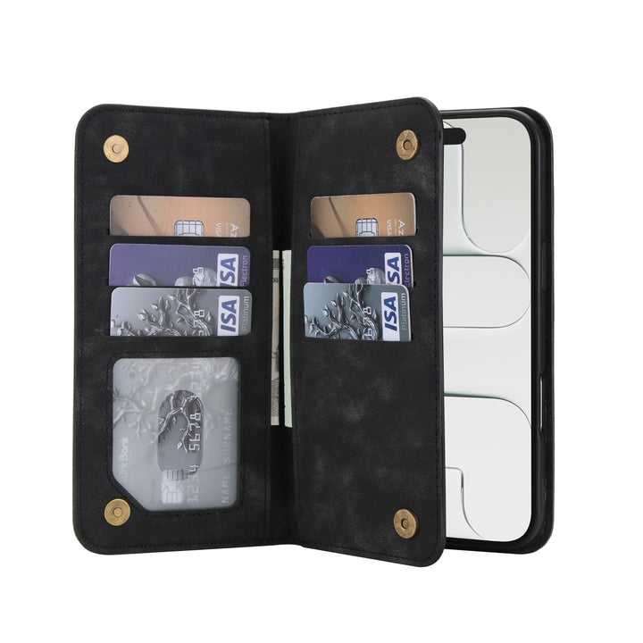 Leather Wallet Phone Case With Magnetic Charging