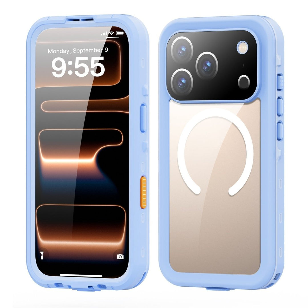 Waterproof Phone Case With Magnetic Charging iPhone 17 Pro Light Blue Parkfield Supplies