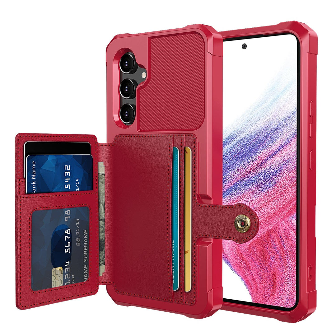 Magnetic Leather Wallet Case For Samsung Galaxy A Galaxy A73 5G / Red M20220305-Samsung A73 5G - Red