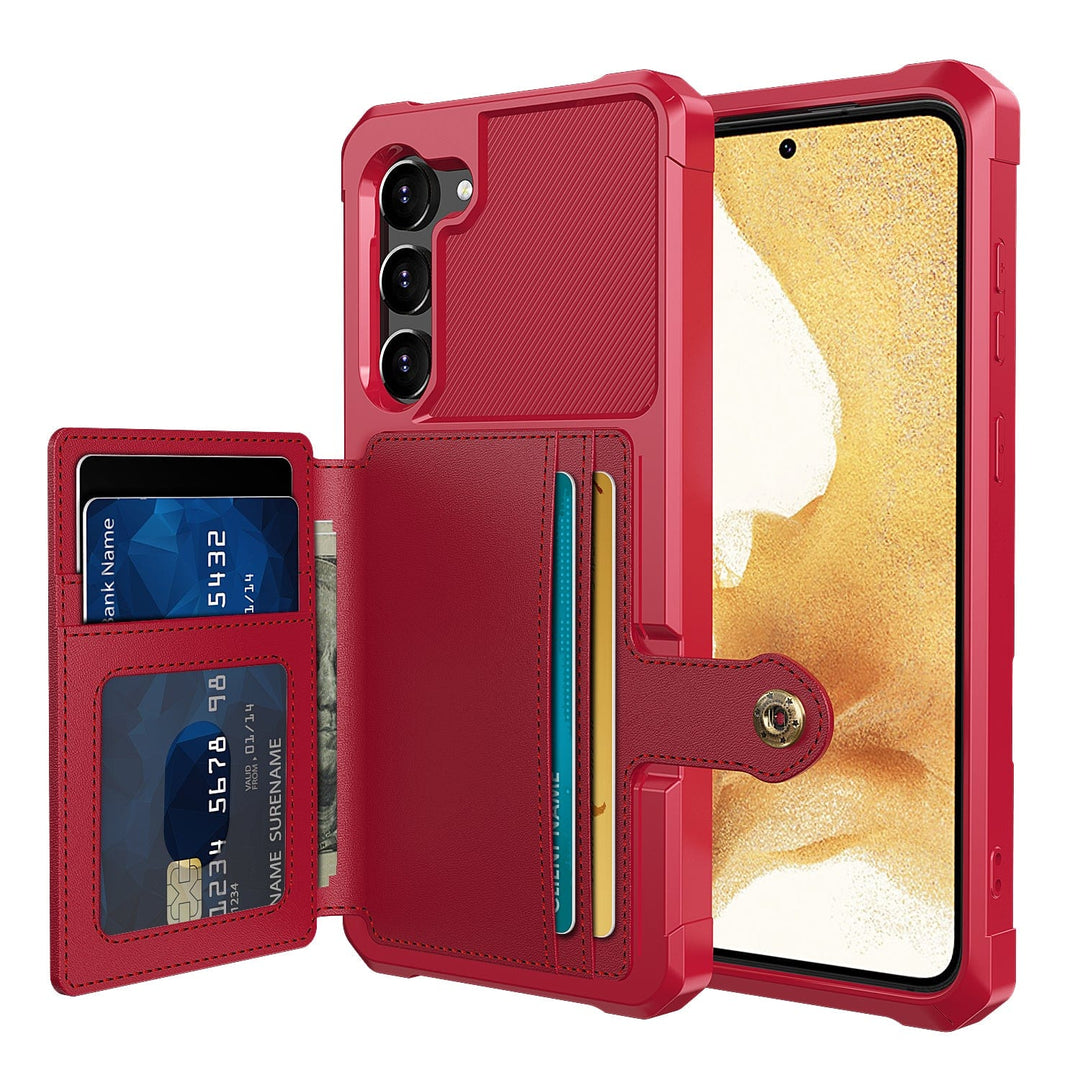 Magnetic Leather Wallet Case For Samsung Galaxy S Galaxy S23 / Red M20220305-Samsung S23 - Red