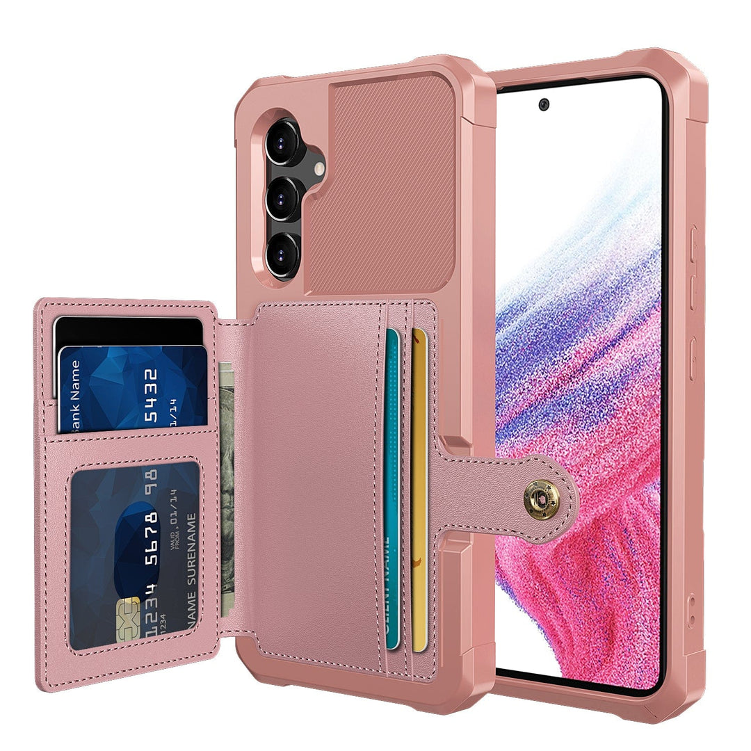 Magnetic Leather Wallet Case For Samsung Galaxy A Galaxy A73 5G / Rose Gold M20220305-Samsung A73 5G - Rose Gold